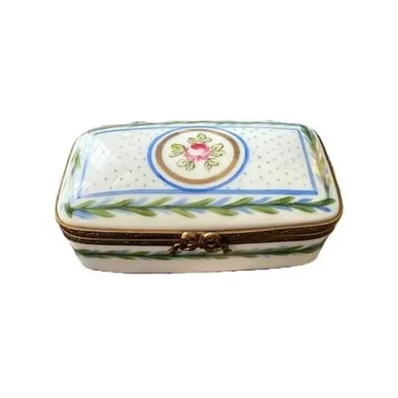 Vintage Limoges Hand-Painted Porcelain Stamp/Trinket Box – Dual Compartment - Picture 9 of 9